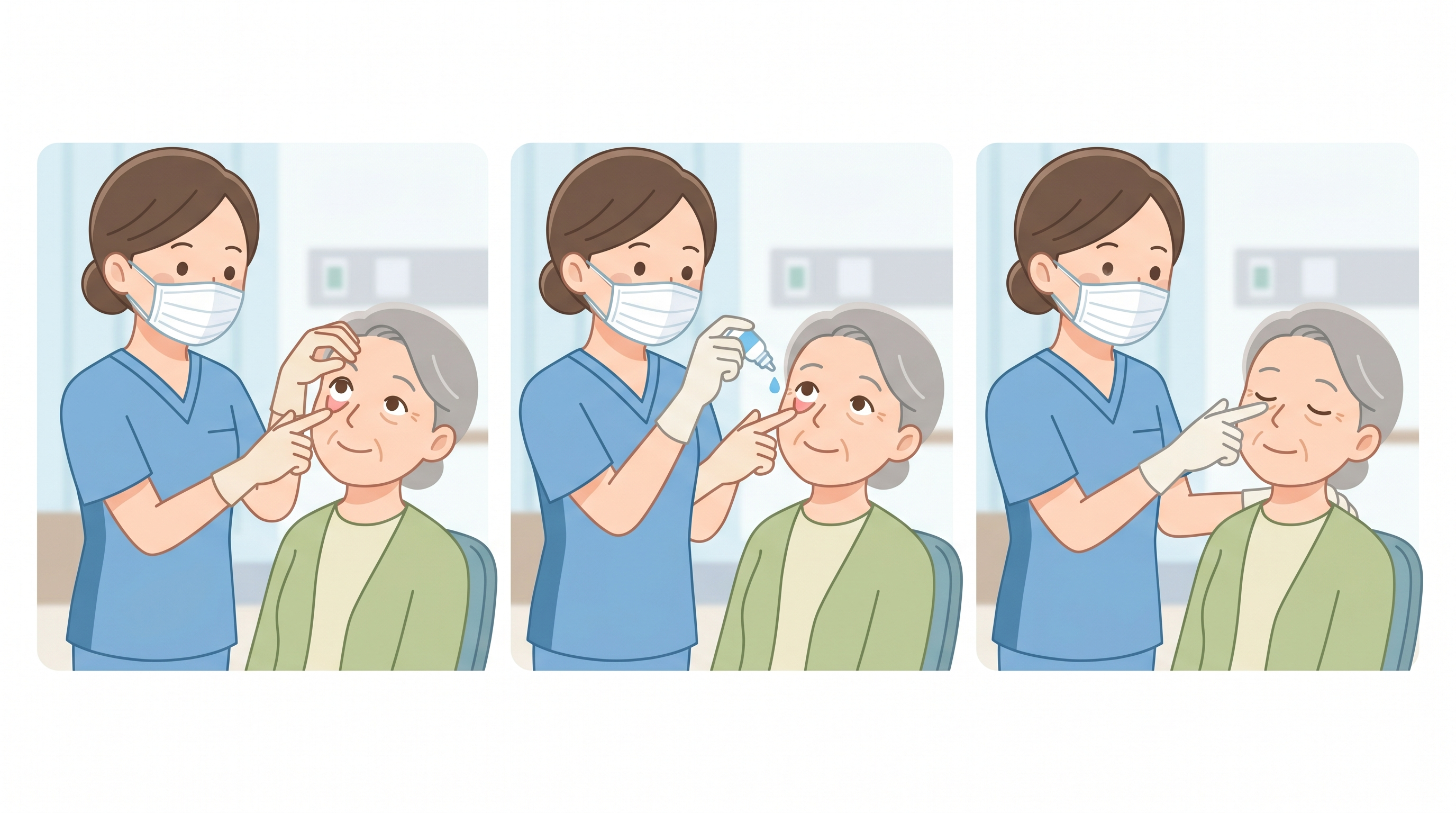 点眼の手順イラスト